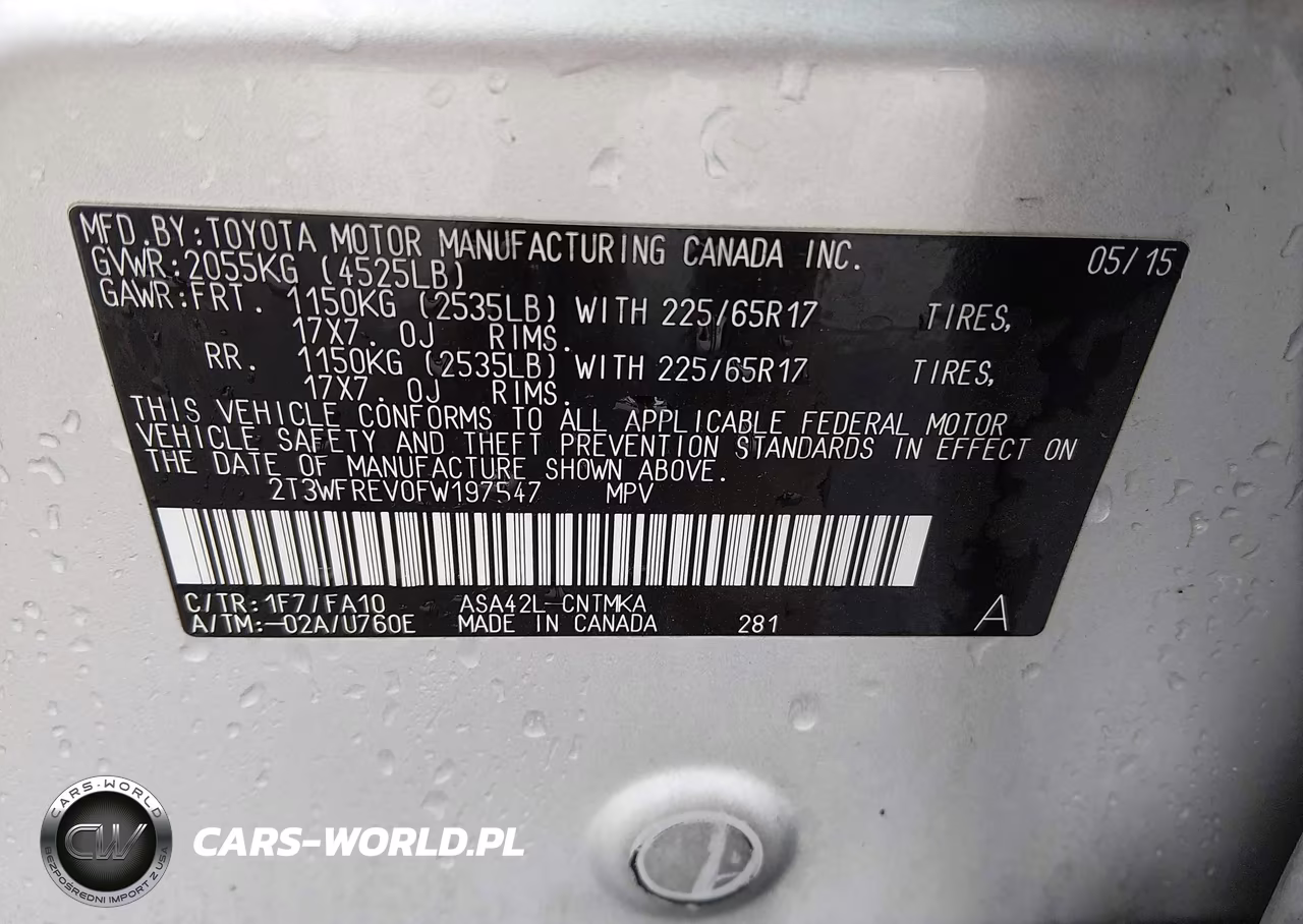 2015 Toyota Rav4 Xle VIN:2T3WFREV0FW197547 - 9