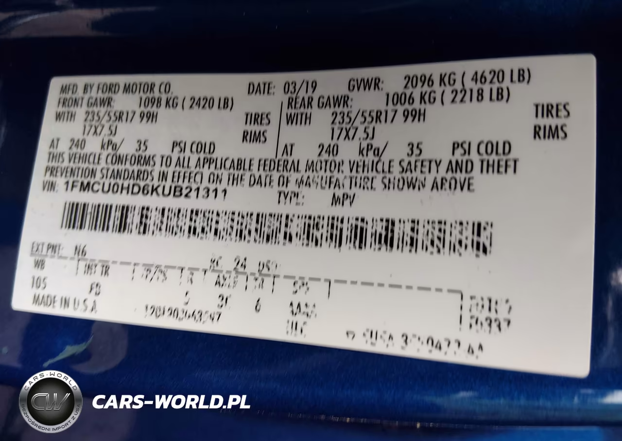 2019 Ford Escape Sel VIN:1FMCU0HD6KUB21311 - 8