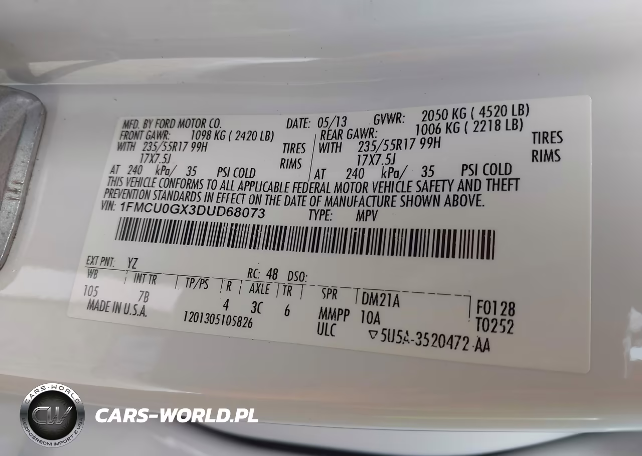 2013 Ford Escape Se VIN:1FMCU0GX3DUD68073 - 9