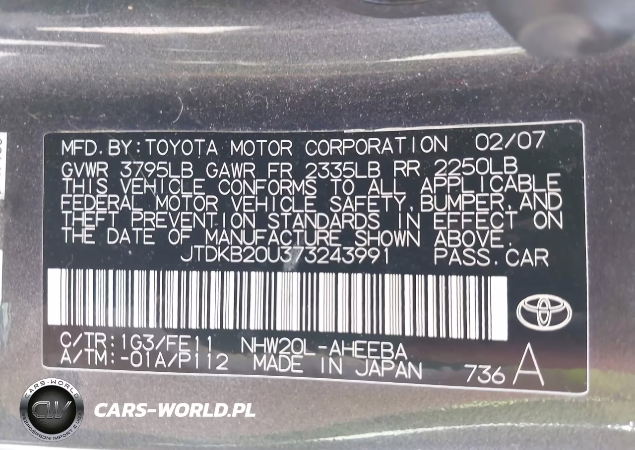 2007 Toyota Prius VIN:JTDKB20U373243991 - 9