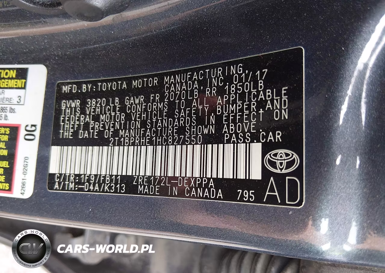 2017 Toyota Corolla Le Eco VIN:2T1BPRHE1HC827550 - 9