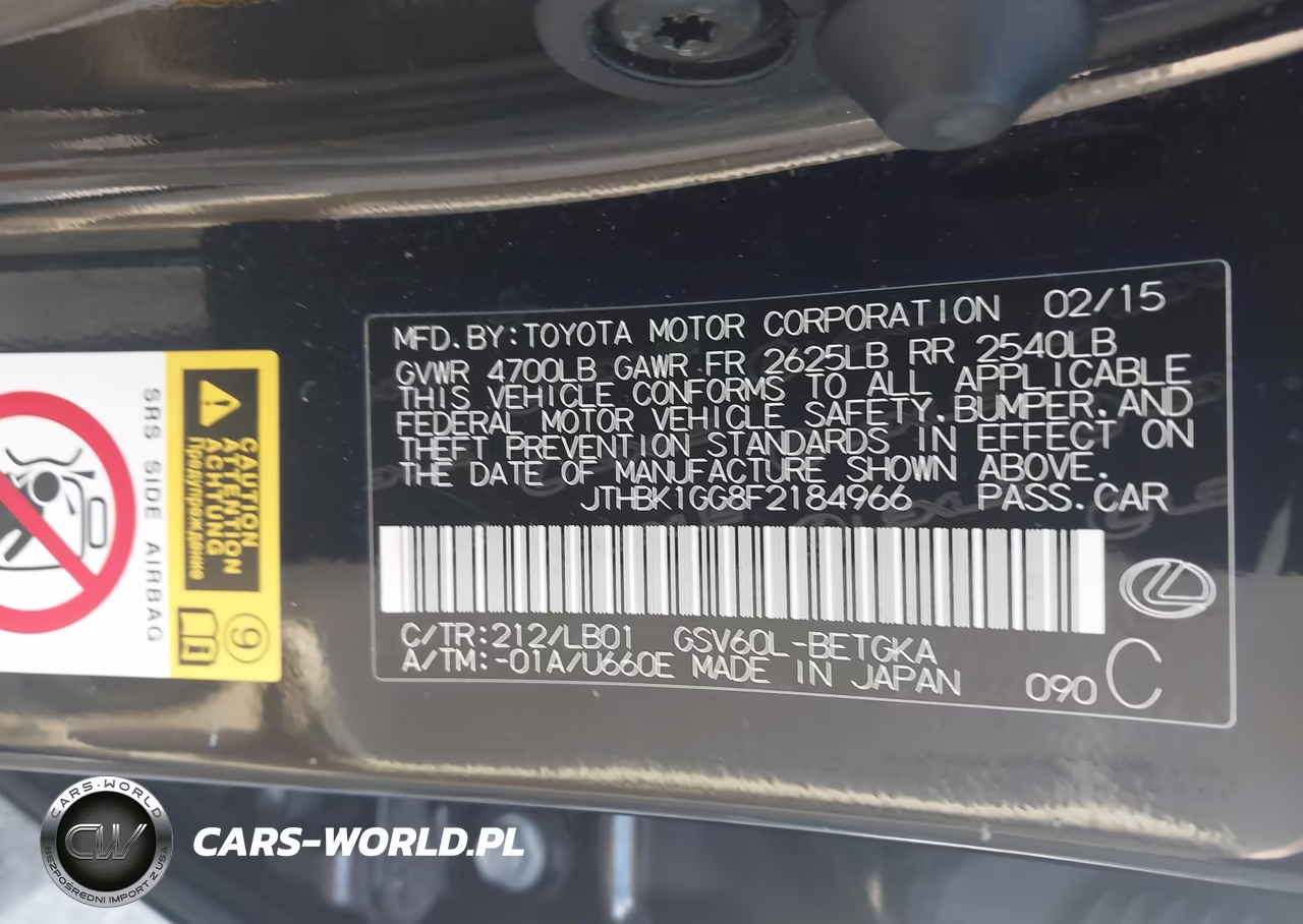 2015 Lexus Es 350 VIN:JTHBK1GG8F2184966 - 9