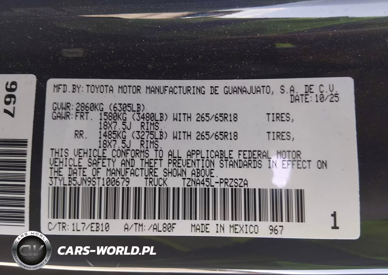 2025 Toyota Tacoma Limited VIN:3TYLB5JN9ST100679 - 9