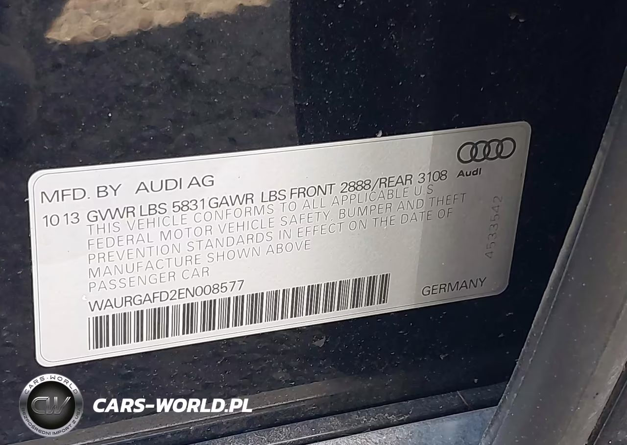 2014 Audi A8 L 3.0T VIN:WAURGAFD2EN008577 - 9