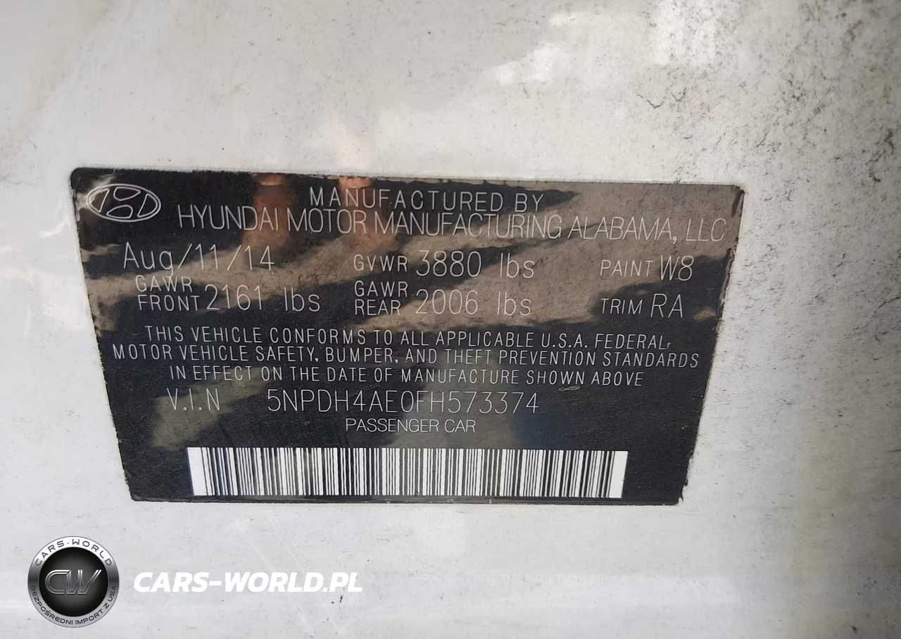 2015 Hyundai Elantra Se VIN:5NPDH4AE0FH573374 - 9