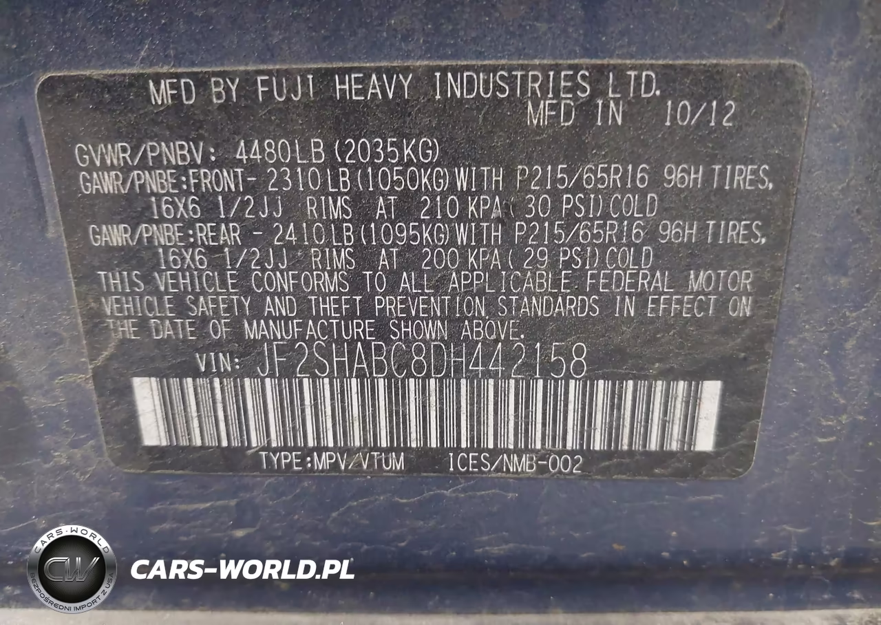 2013 Subaru Forester 2.5X VIN:JF2SHABC8DH442158 - 9