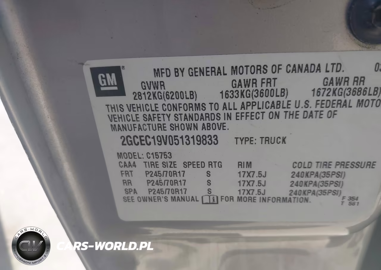 2005 Chevrolet Silverado 1500 Work Truck VIN:2GCEC19V051319833 - 9