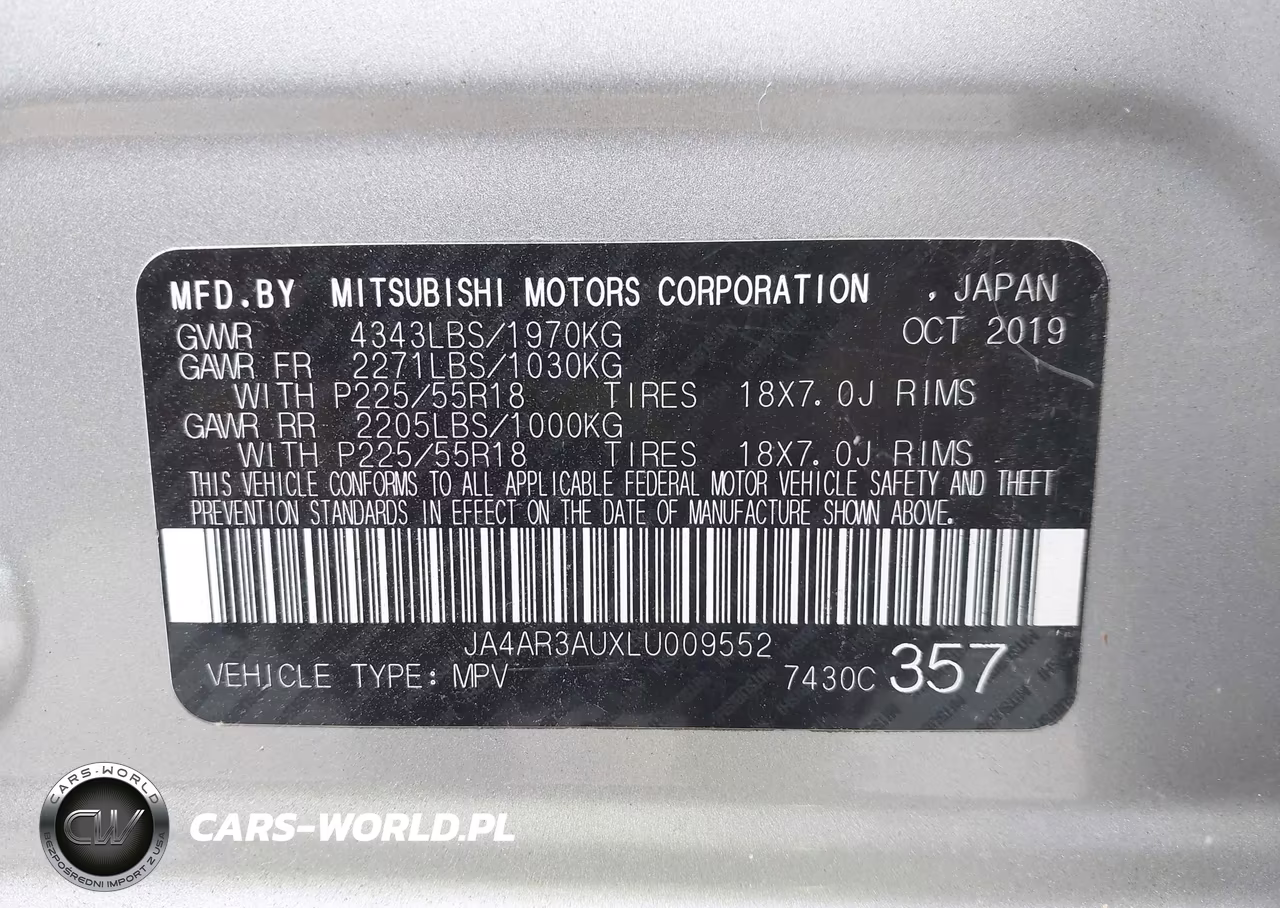 2020 Mitsubishi Outlander Sport 2.0 Se Awc VIN:JA4AR3AUXLU009552 - 9