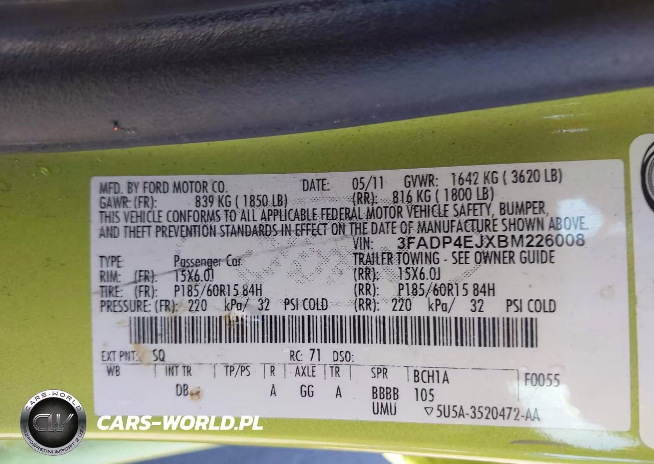 2011 Ford Fiesta Se VIN:3FADP4EJXBM226008 - 9