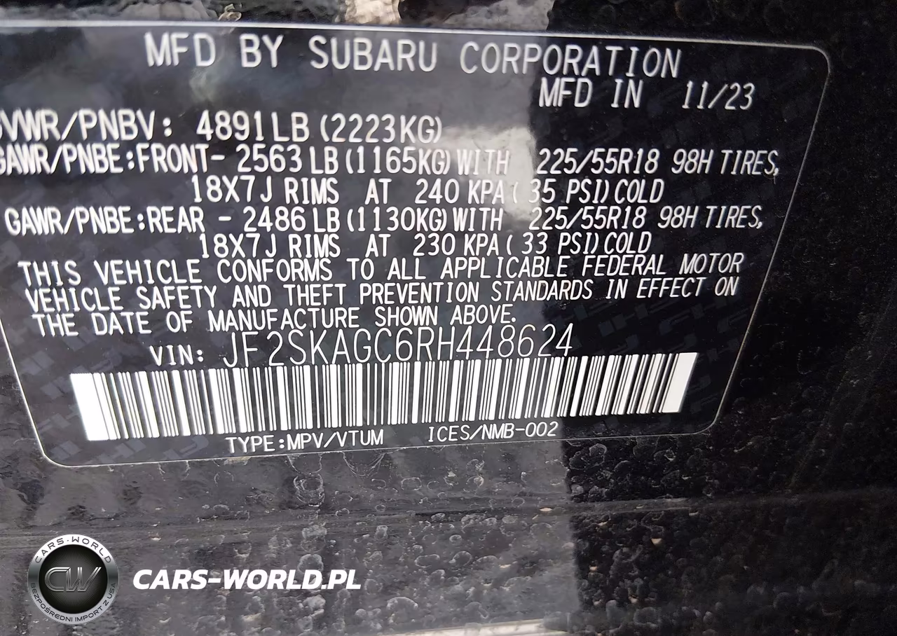 2024 Subaru Forester Sport VIN:JF2SKAGC6RH448624 - 9