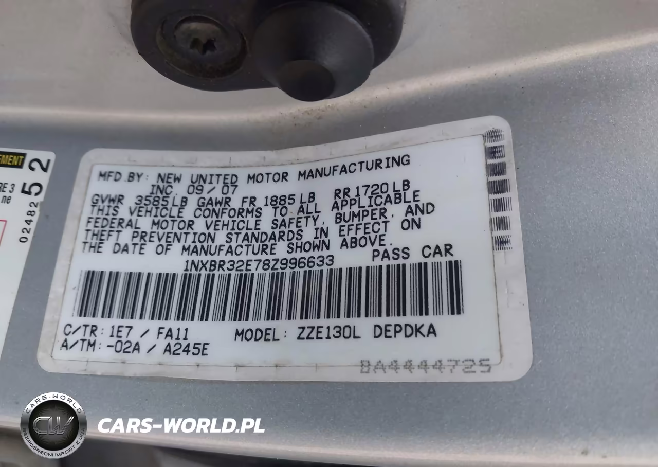 2008 Toyota Corolla Ce VIN:1NXBR32E78Z996633 - 9