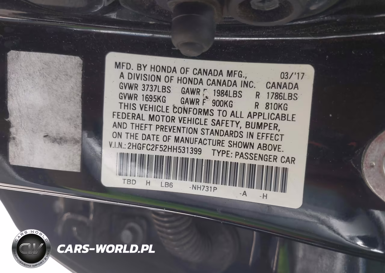 2017 Honda Civic Lx VIN:2HGFC2F52HH531399 - 9