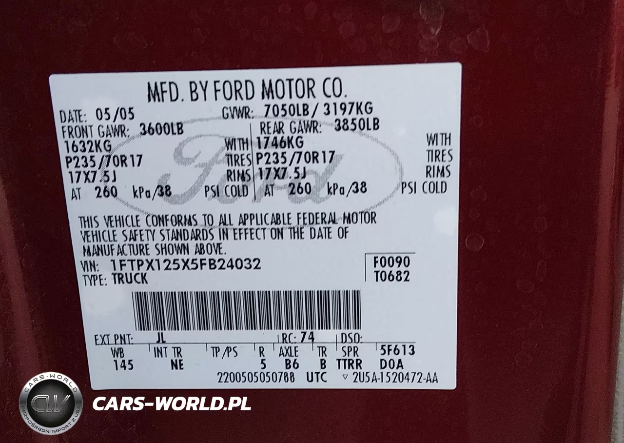 2005 Ford F-150 Lariat-Xl-Xlt VIN:1FTPX125X5FB24032 - 9