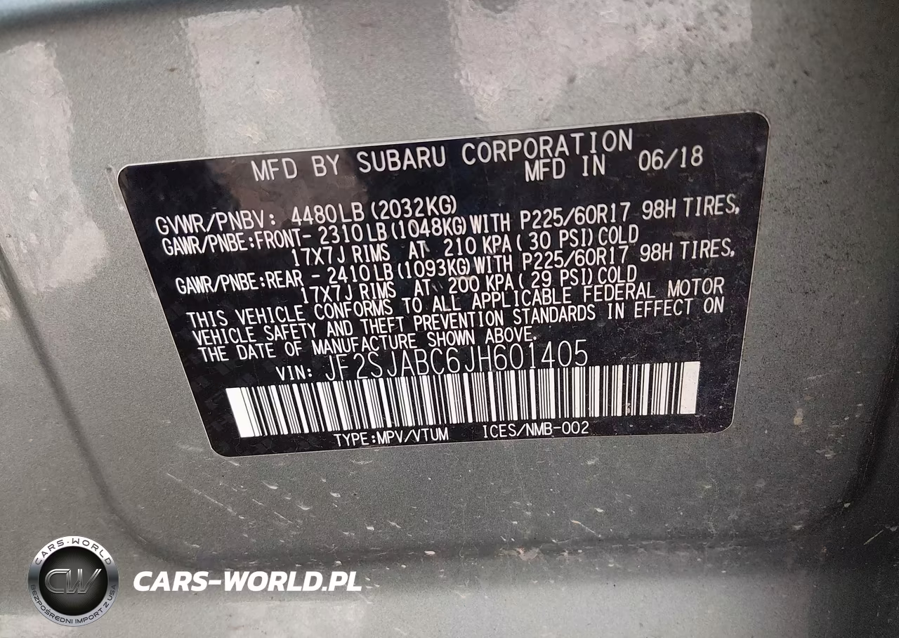 2018 Subaru Forester 2.5I VIN:JF2SJABC6JH601405 - 9