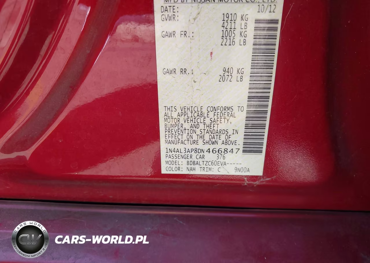 2013 Nissan Altima 2.5 Sv VIN:1N4AL3AP8DN466847 - 9