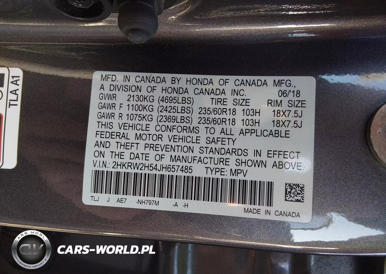 2018 Honda Cr-V Ex VIN:2HKRW2H54JH657485 - 9