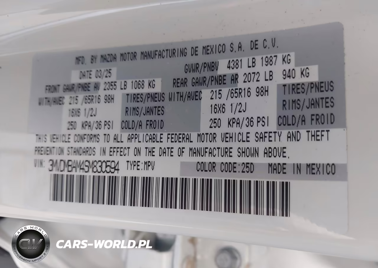 2025 Mazda Cx-30 2.5 S VIN:3MVDMBAM4SM830594 - 9