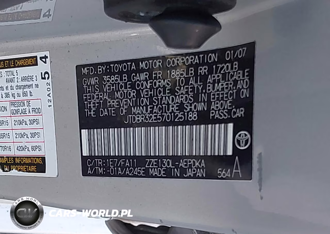 2007 Toyota Corolla Ce VIN:JTDBR32E570125188 - 18