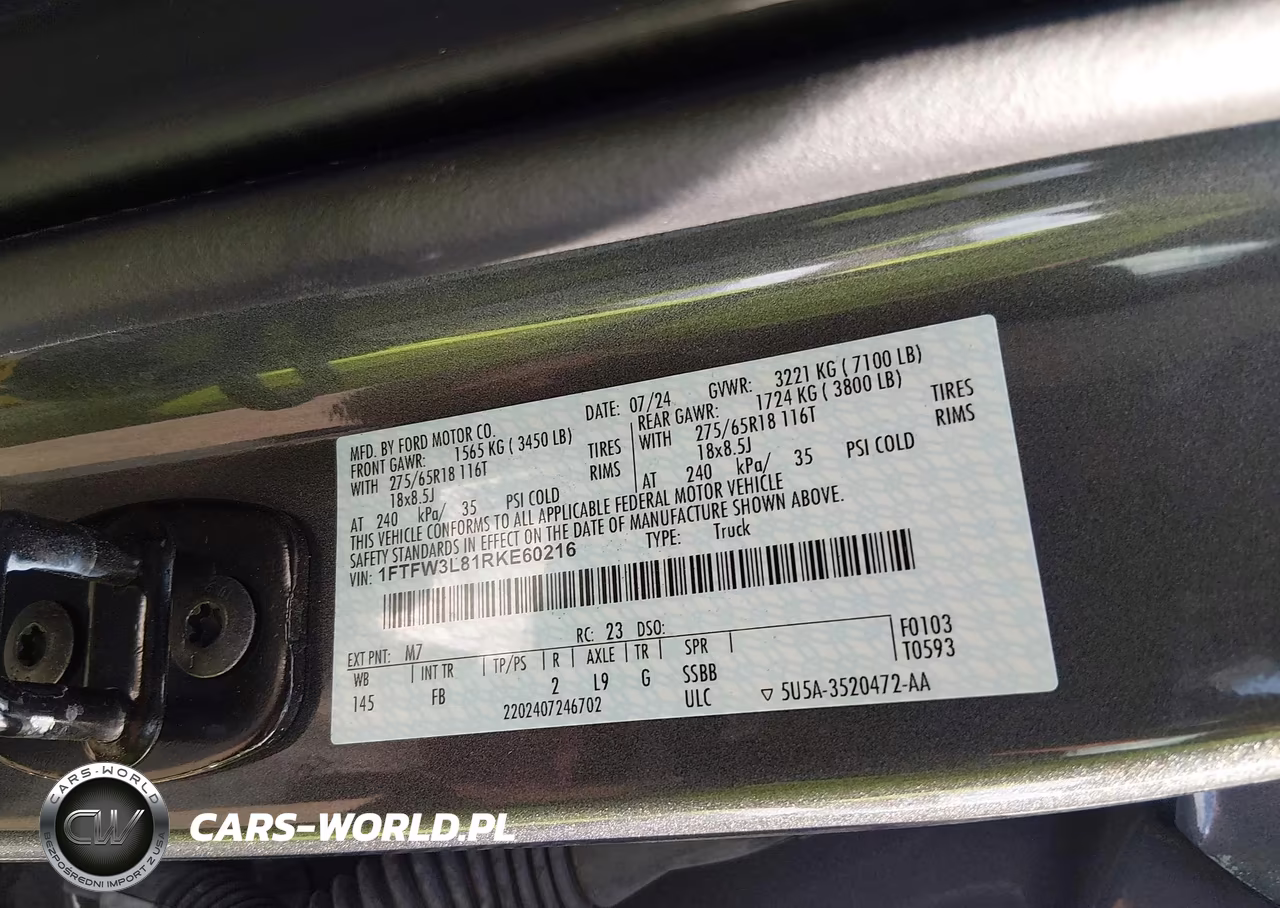 2024 Ford F-150 Xlt VIN:1FTFW3L81RKE60216 - 9