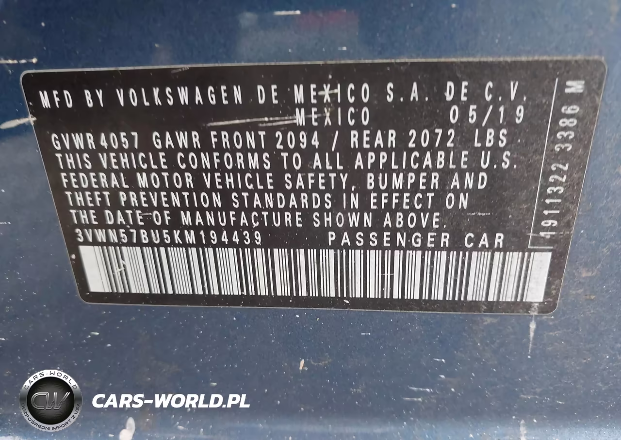 2019 Volkswagen Jetta 1.4T S VIN:3VWN57BU5KM194439 - 9