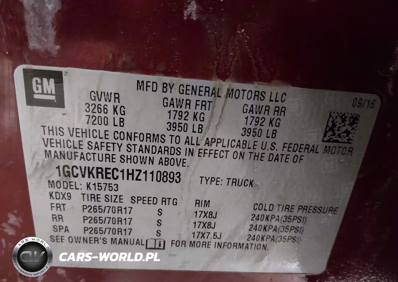 2017 Chevrolet Silverado 1500 1Lt VIN:1GCVKREC1HZ110893 - 9
