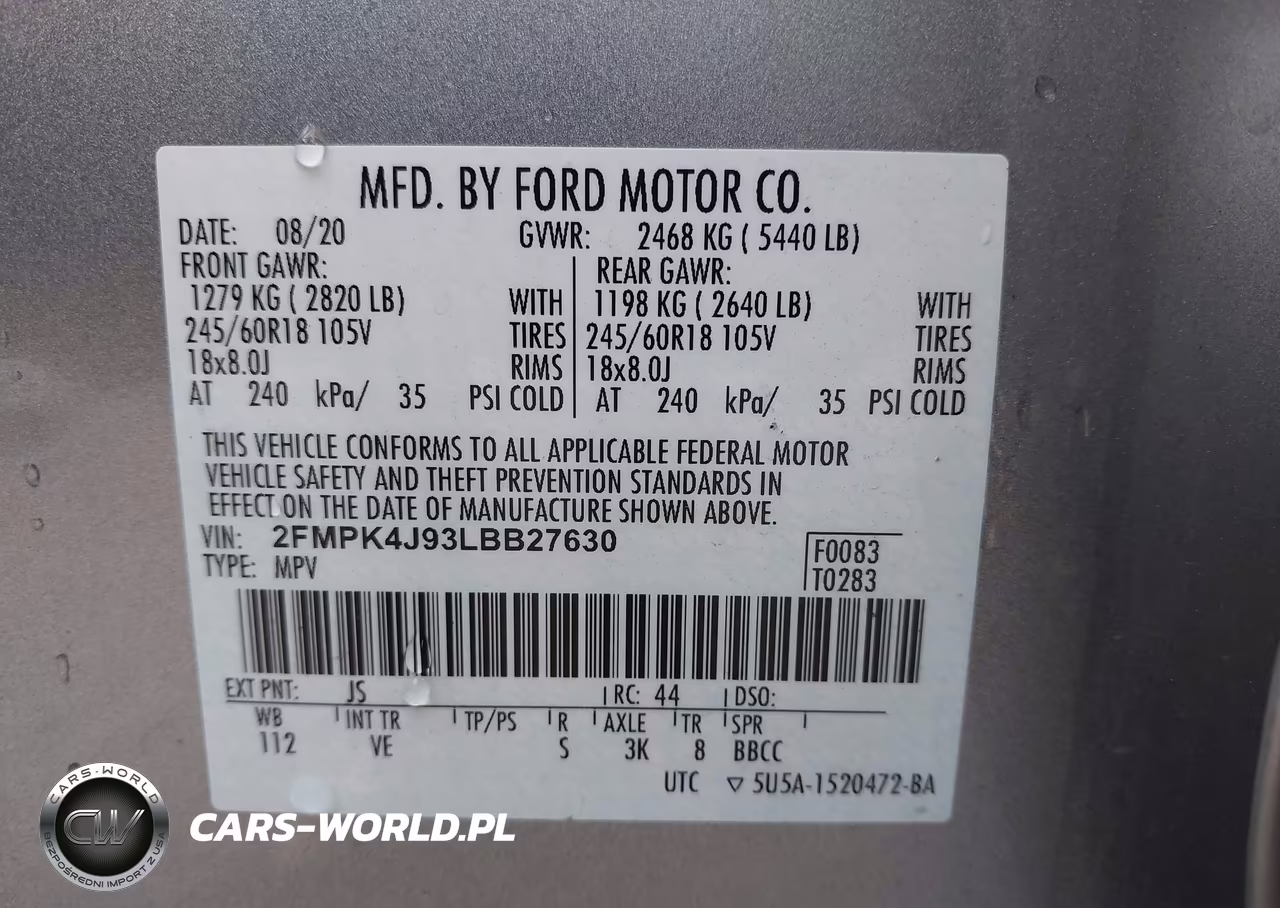 2020 Ford Edge Sel VIN:2FMPK4J93LBB27630 - 9