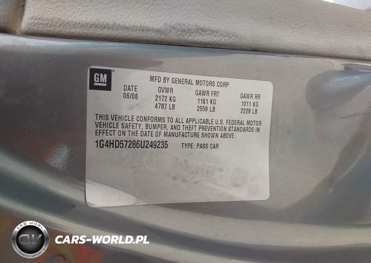 2006 Buick Lucerne Cxl VIN:1G4HD57286U249235 - 9