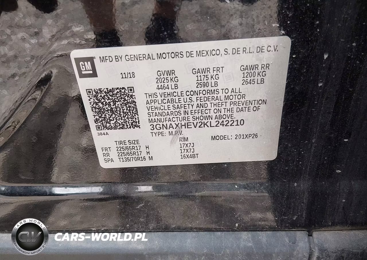 2019 Chevrolet Equinox Ls VIN:3GNAXHEV2KL242210 - 9
