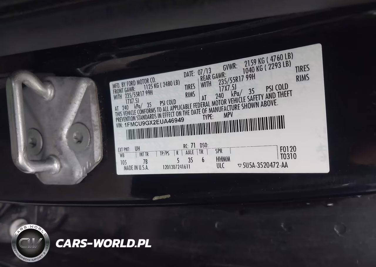 2014 Ford Escape Se VIN:1FMCU9GX2EUA46949 - 9