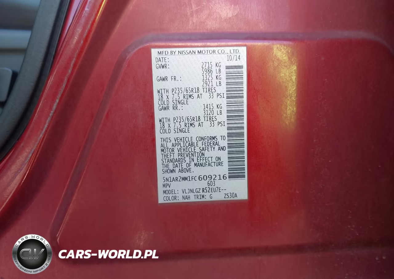 2015 Nissan Pathfinder Sl VIN:5N1AR2MM1FC609216 - 9
