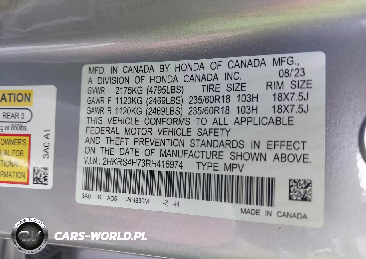 2024 Honda Cr-V Ex-L Awd VIN:2HKRS4H73RH416974 - 9