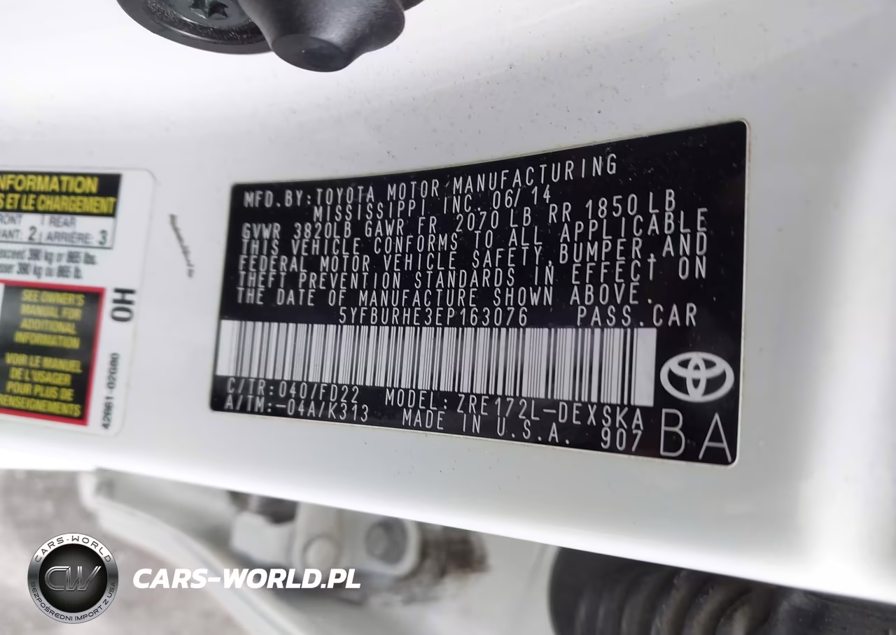 2014 Toyota Corolla S Plus VIN:5YFBURHE3EP163076 - 9