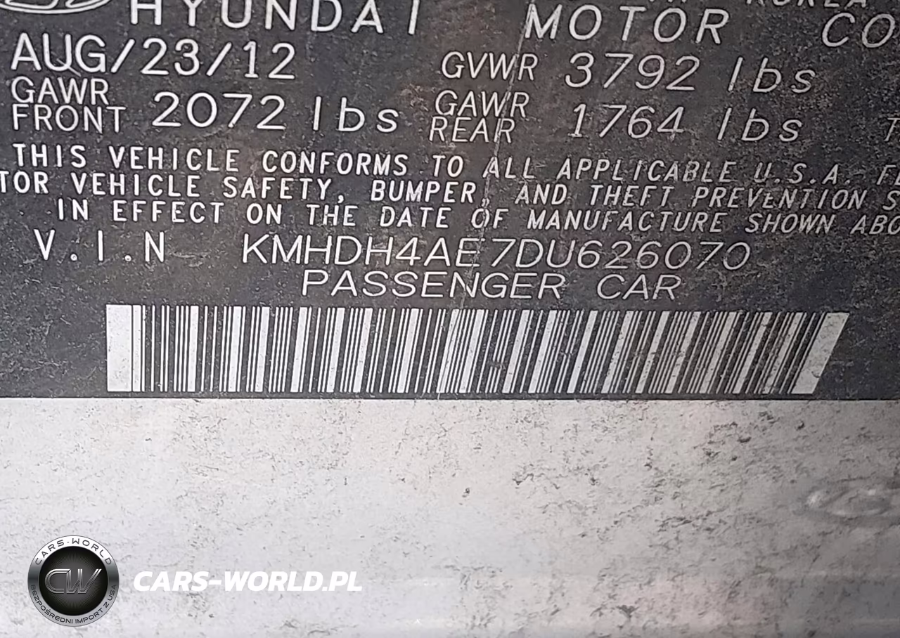 2013 Hyundai Elantra Gls VIN:KMHDH4AE7DU626070 - 9