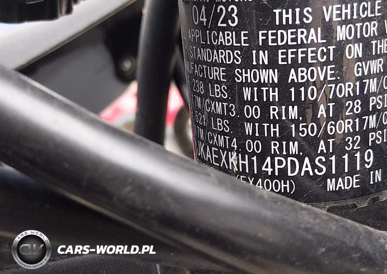 2023 Kawasaki Ex400 VIN:JKAEXKH14PDAS1119 - 10