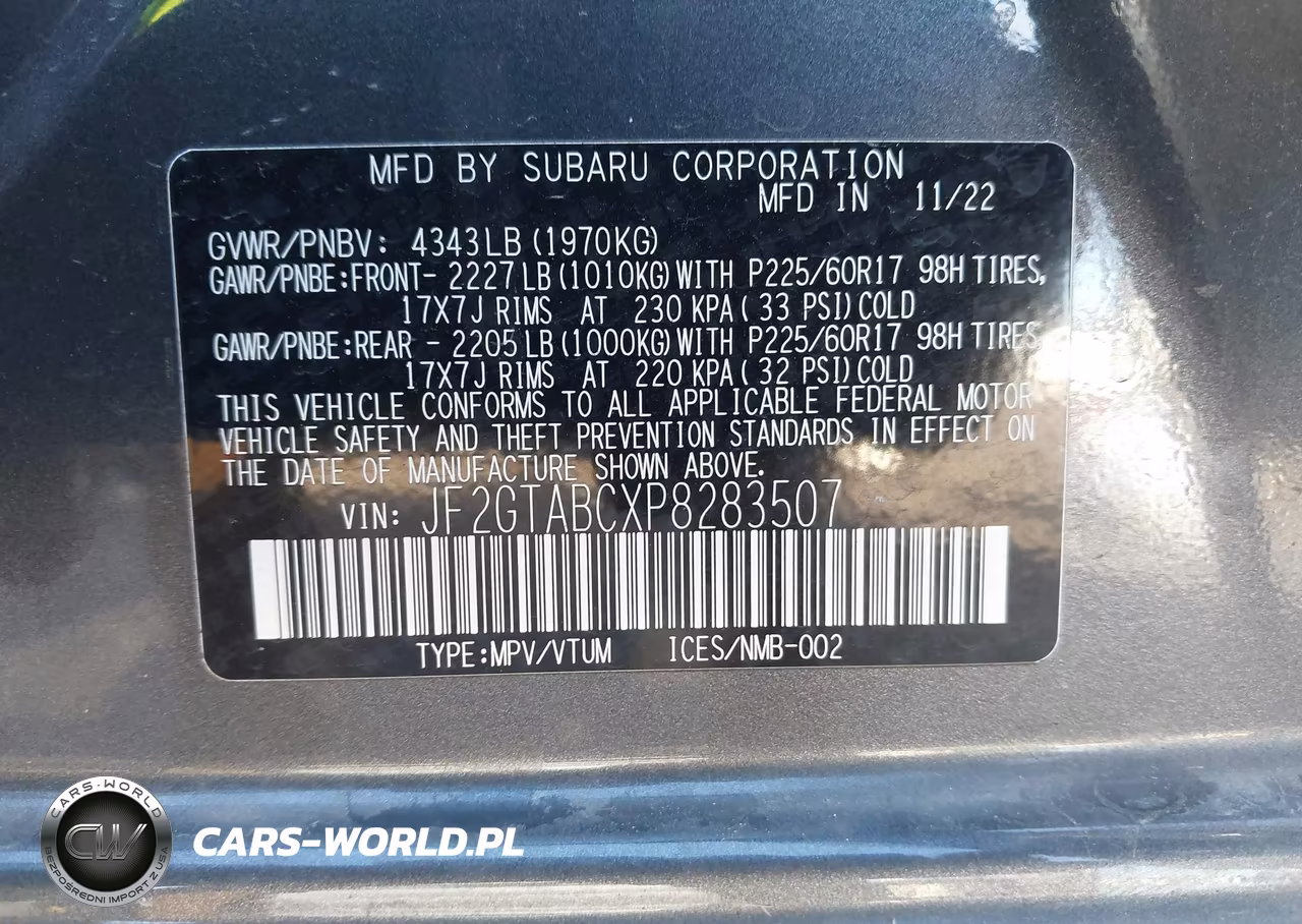 2023 Subaru Crosstrek VIN:JF2GTABCXP8283507 - 9