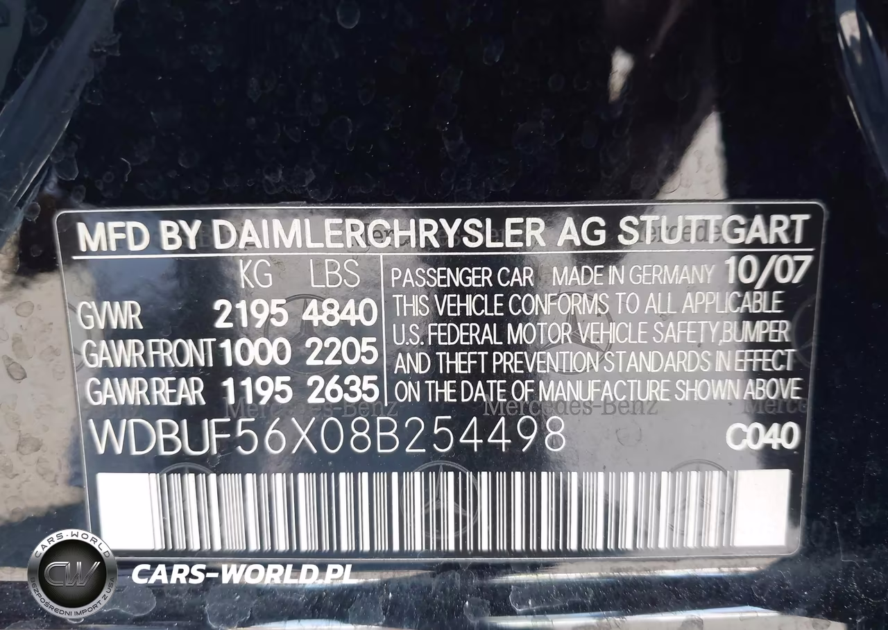2008 Mercedes-Benz E 350 VIN:WDBUF56X08B254498 - 9