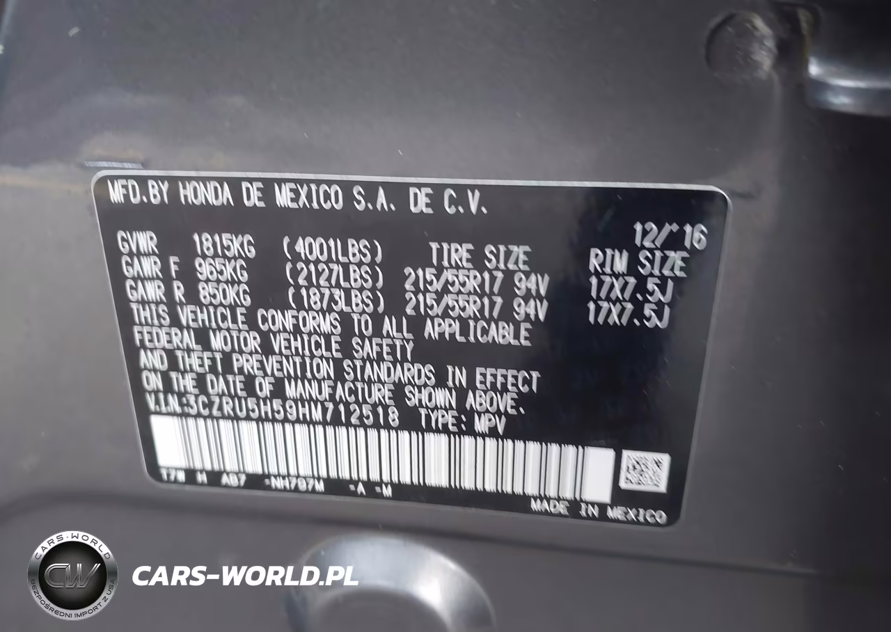 2017 Honda Hr-V Ex VIN:3CZRU5H59HM712518 - 9