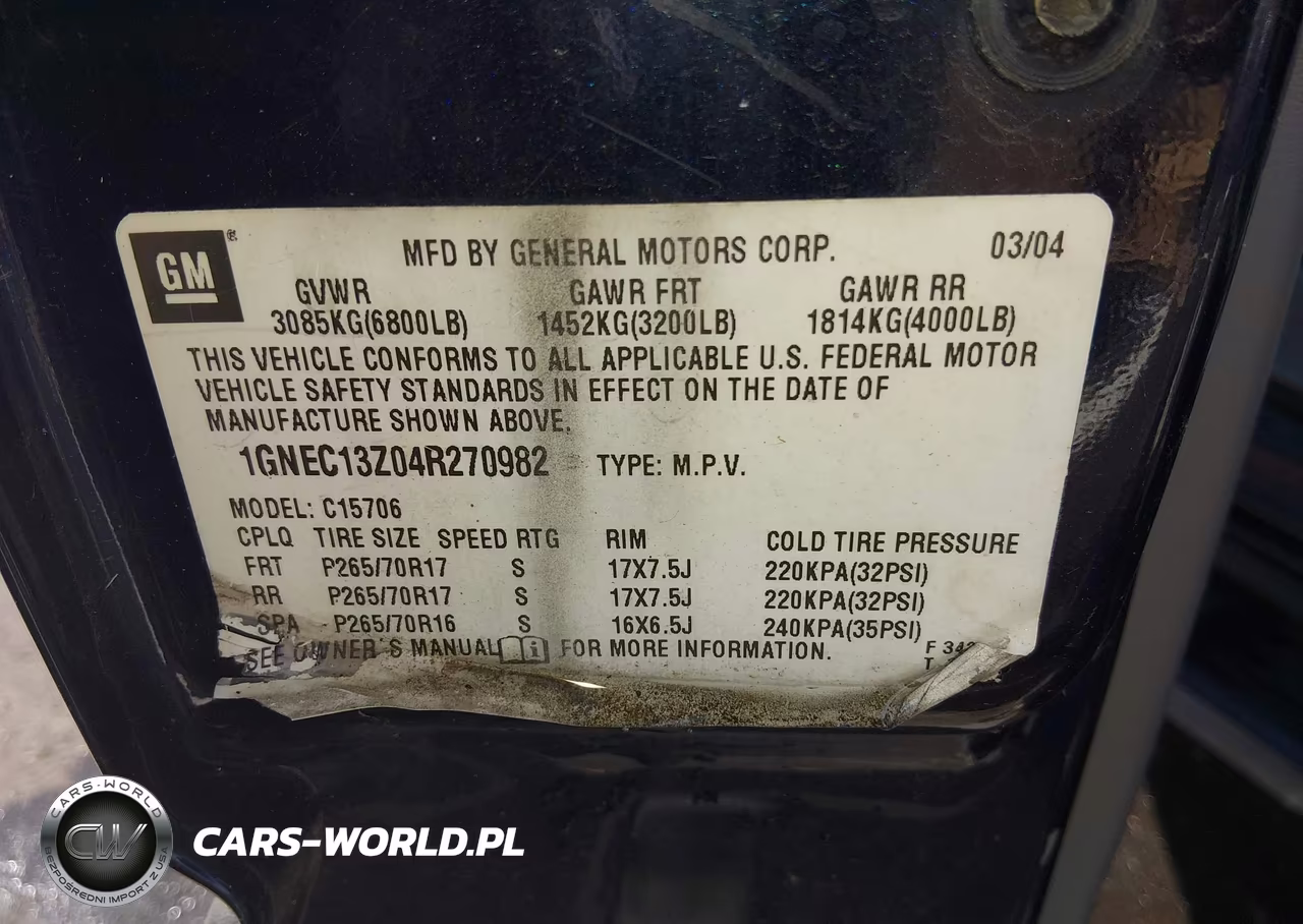 2004 Chevrolet Tahoe Lt VIN:1GNEC13Z04R270982 - 9