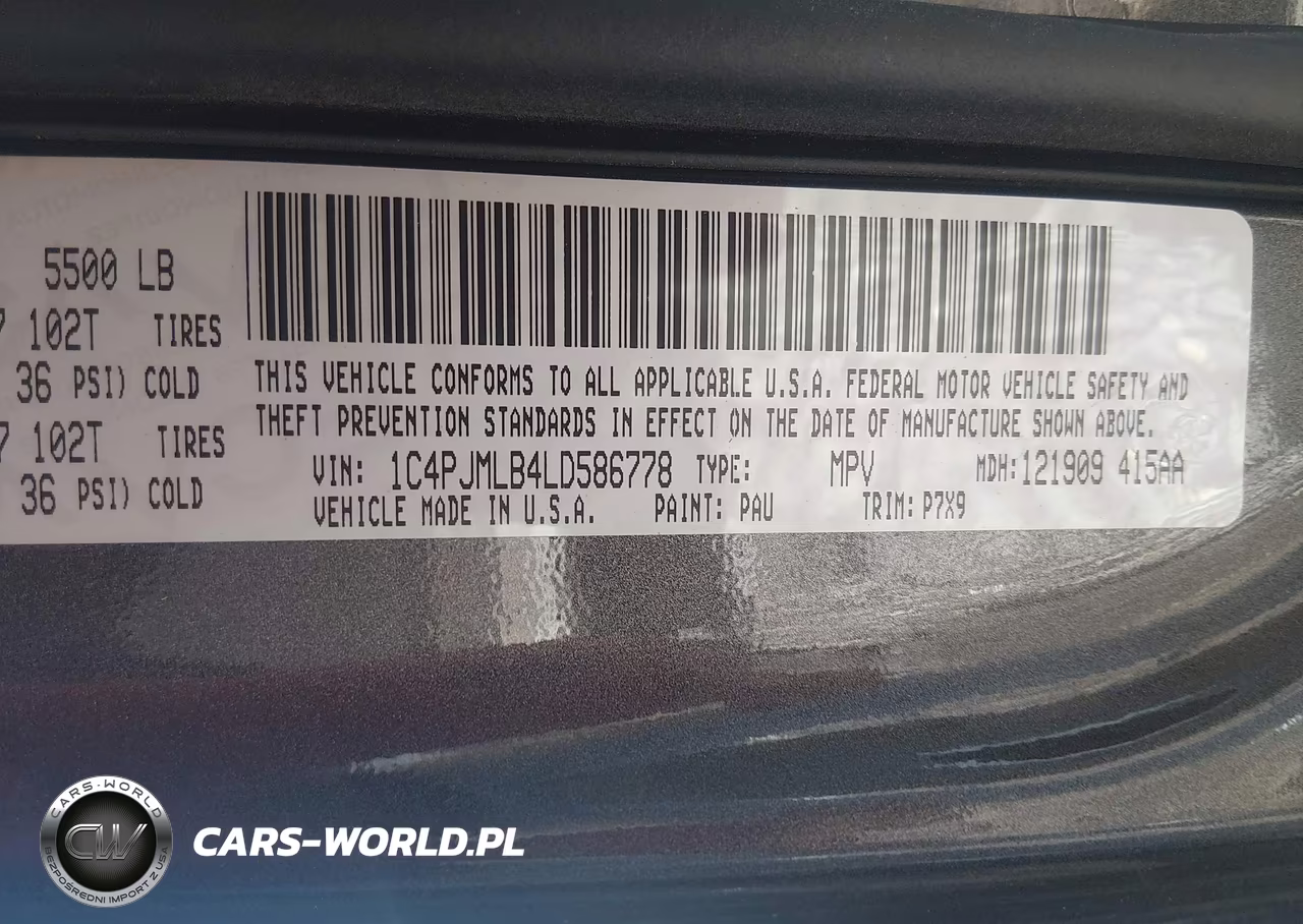 2020 Jeep Cherokee Latitude Plus 4X4 VIN:1C4PJMLB4LD586778 - 9