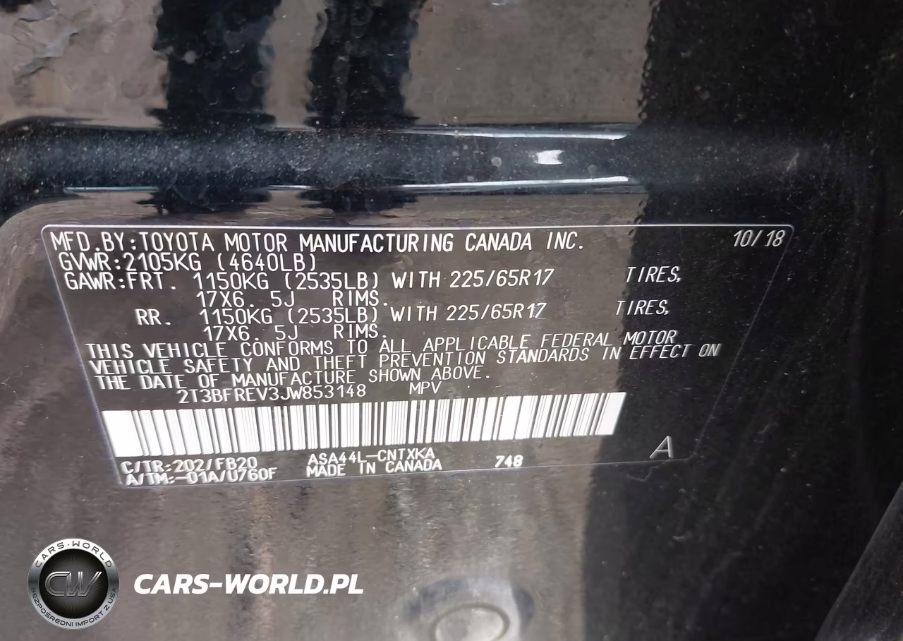 2018 Toyota Rav4 Le VIN:2T3BFREV3JW853148 - 9