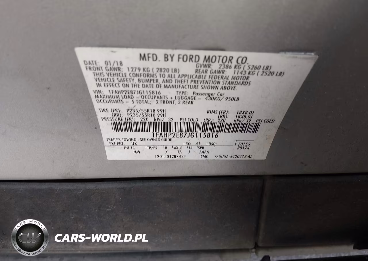 2018 Ford Taurus Sel VIN:1FAHP2E87JG115816 - 9
