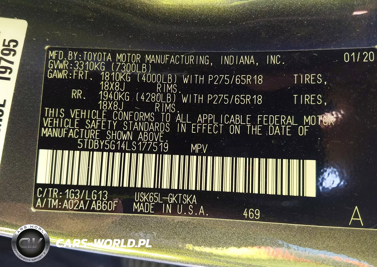2020 Toyota Sequoia Sr5 VIN:5TDBY5G14LS177519 - 9