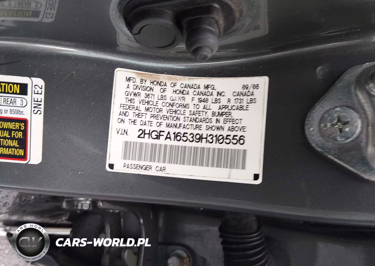 2009 Honda Civic Lx VIN:2HGFA16539H310556 - 9