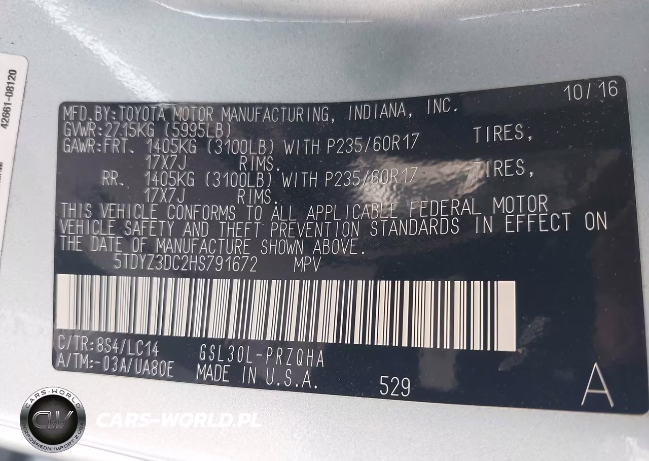 2017 Toyota Sienna Xle 8 Passenger VIN:5TDYZ3DC2HS791672 - 9