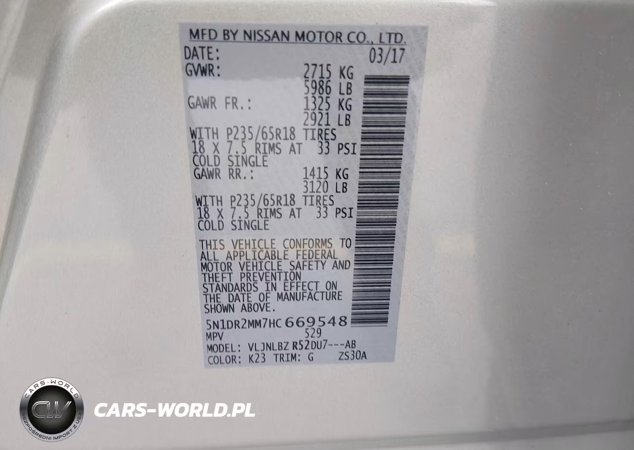 2017 Nissan Pathfinder S VIN:5N1DR2MM7HC669548 - 9