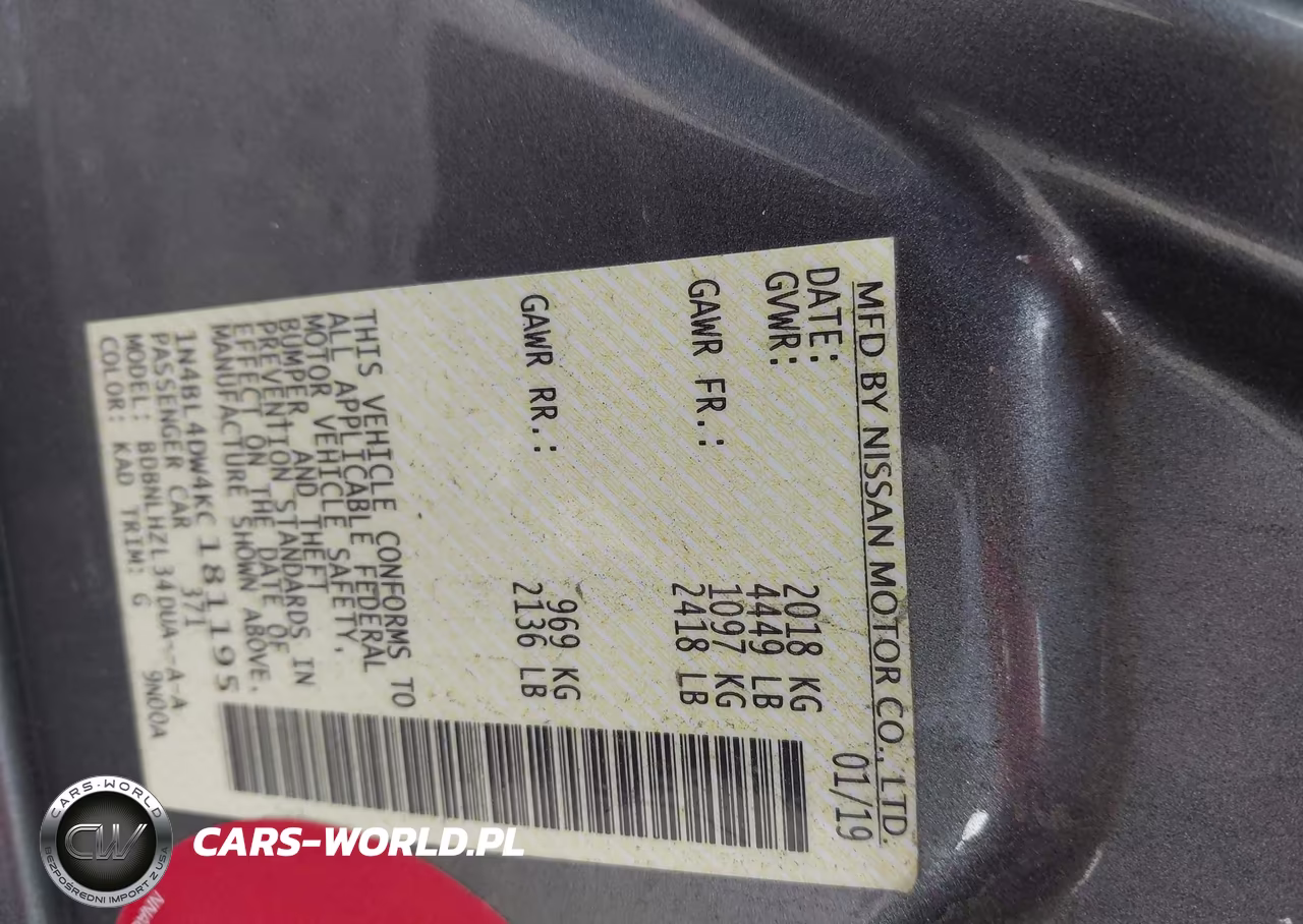 2019 Nissan Altima 2.5 Sv VIN:1N4BL4DW4KC181195 - 9