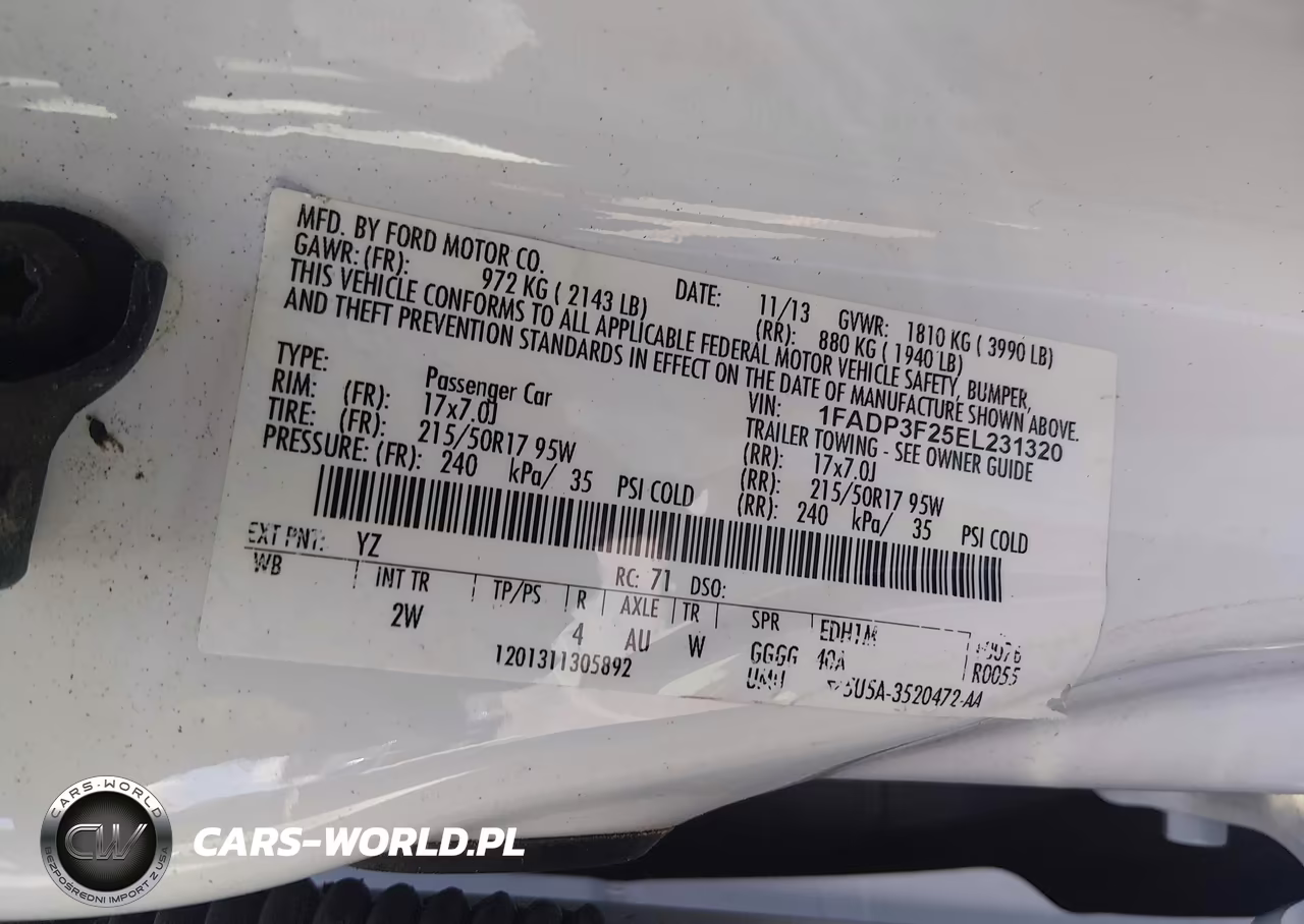 2014 Ford Focus Se VIN:1FADP3F25EL231320 - 9
