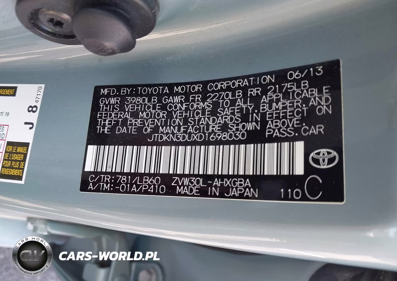 2013 Toyota Prius VIN:JTDKN3DUXD1698030 - 9