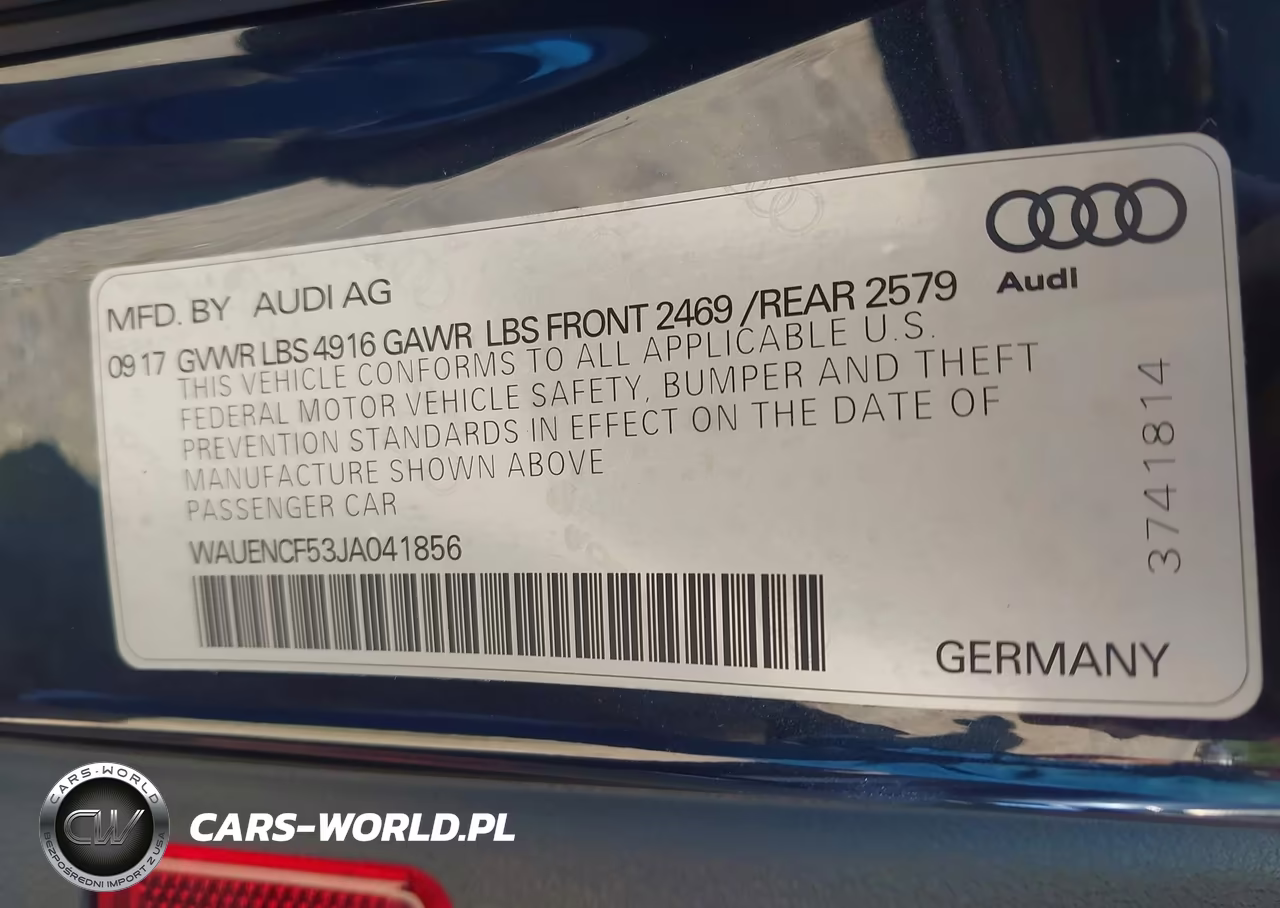 2018 Audi A5 Sportback Premium Plus VIN:WAUENCF53JA041856 - 9