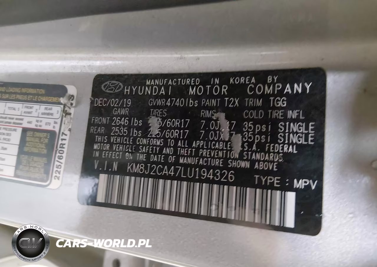 2020 Hyundai Tucson Se VIN:KM8J2CA47LU194326 - 9